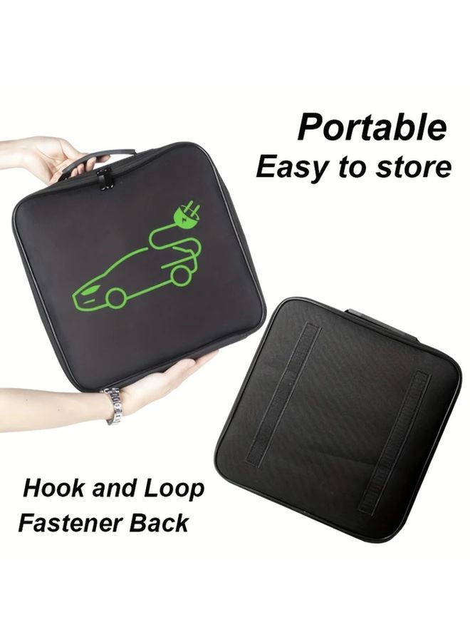 Square Model Large Capacity EV Charger Organizer Bag Nylon Storage Cable Holder Portable - Image 3