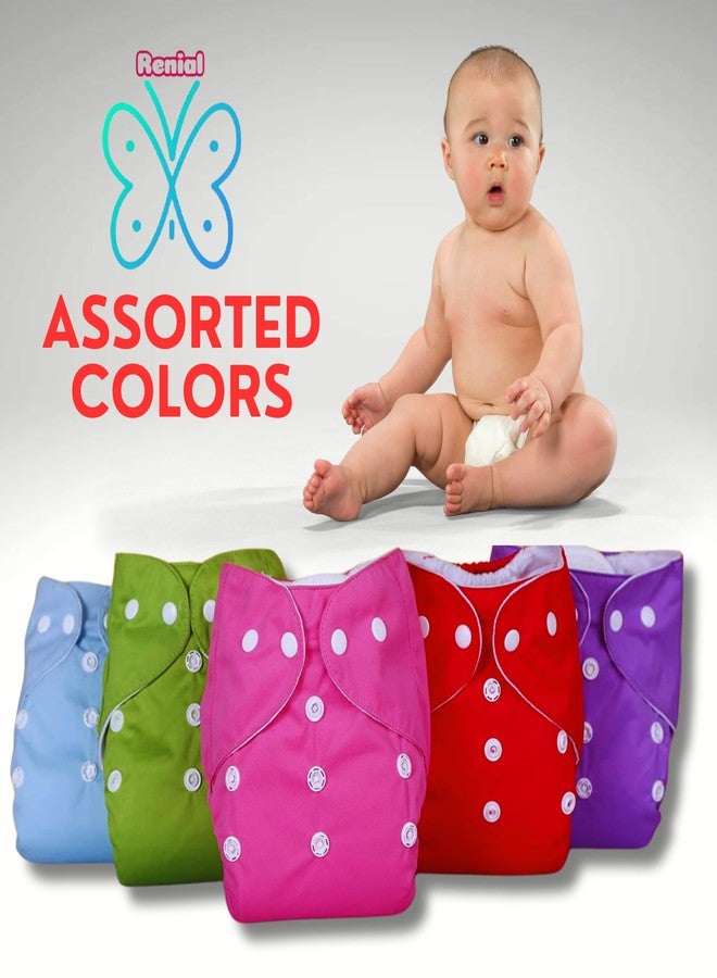 RENIAL Adjustable Reusable Cloth Diapers with Pocket Inserts Sustainable and Soft for Sensitive Skin I ASSORTED COLOR I [PACK OF 3] - Image 5