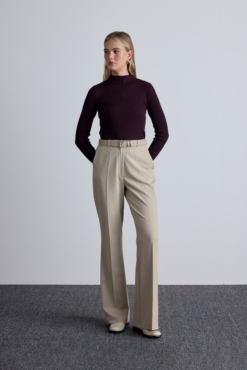 Manuka High Neck Knit Blouse Cherry  - Image 3