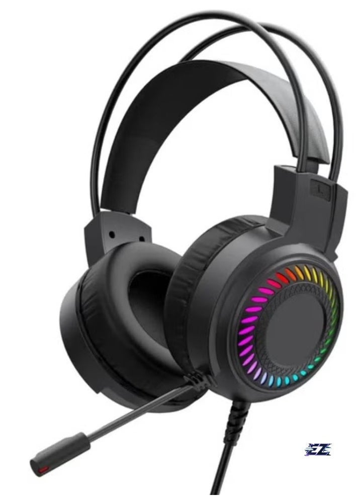 ELTRAZONE Gaming Headset with LED Backlight, 50mm Drivers, Noise-Cancelling Microphone, USB Connection, PU Leather Ear Cushions – Immersive Audio Experience for PC, PS4, Xbox, and More - Image 1