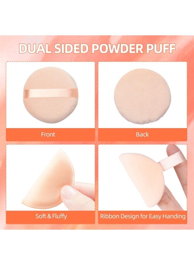 6 Pieces Cotton Makeup Powder Puffs 8 cm – Soft Round Face and Body Powder Puffs for Loose Powder, Pressed Powder, Foundation, BB Cream, Blush and Cushion Makeup, Washable and Reusable Cosmetic Sponges - Pink - Image 3