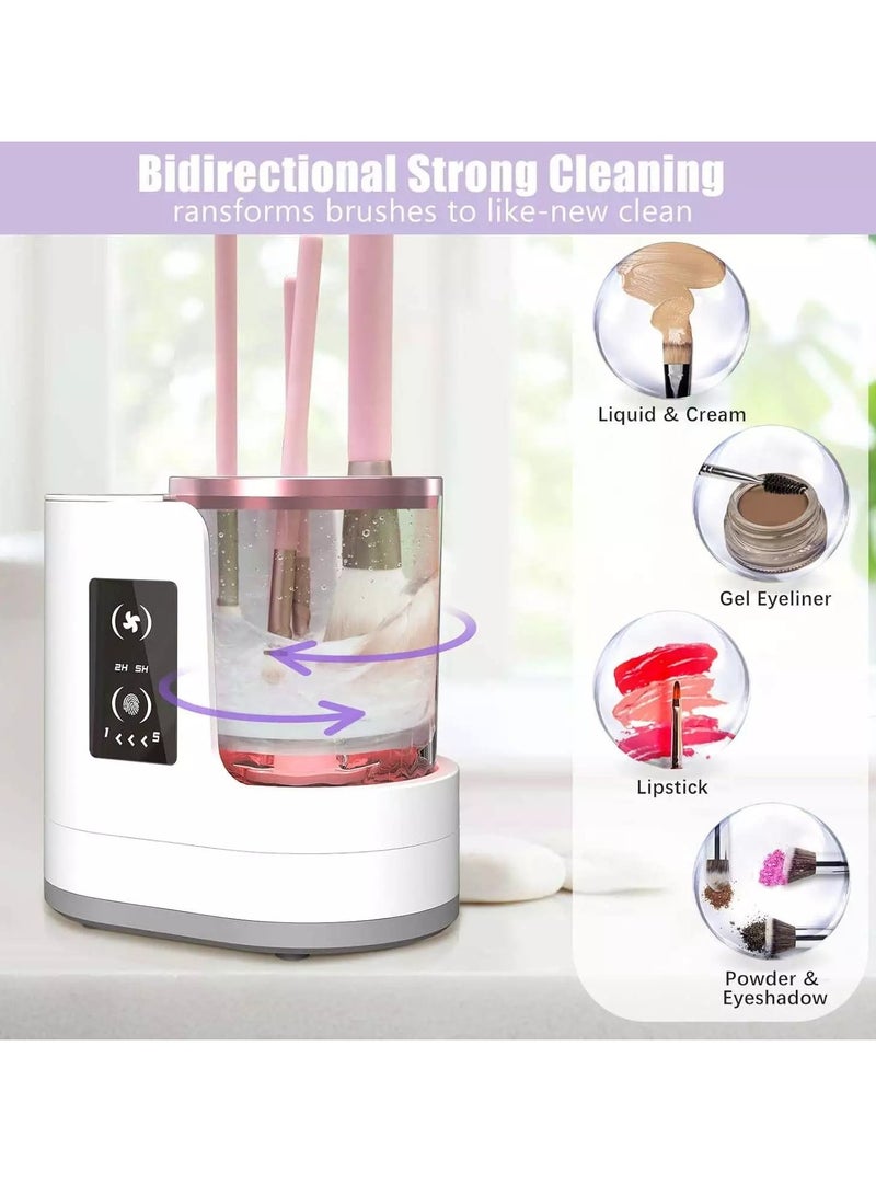 Real 3 in 1 Electric Makeup Brush Cleaner, Automatic Makeup Brush Washer with Makeup Brush Dryer, Suitable for All Sizes Beauty Makeup Brush Set, Blush Brush, Sponge - Image 3