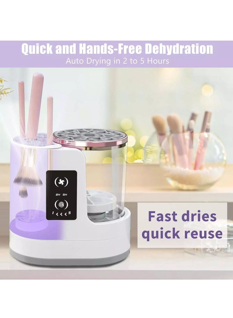Real 3 in 1 Electric Makeup Brush Cleaner, Automatic Makeup Brush Washer with Makeup Brush Dryer, Suitable for All Sizes Beauty Makeup Brush Set, Blush Brush, Sponge - Image 4