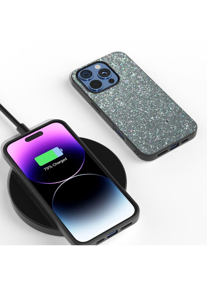 S-TOP Case For iPhone 16 Pro Black Frame Colorful Glitter Phone Case - Image 2