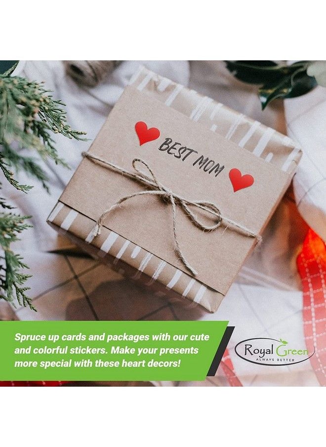 Royal Green - ملصقات قلوب صغيرة للديكور مقاس 1.2 بوصة، ملصقات قلوب ملونة للحرف اليدوية ومستلزمات الحفلات وسجلات القصاصات، عبوة من 1050 قطعة (أحمر) - Image 1