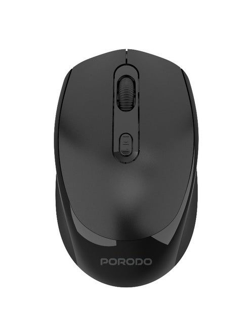 Dual Mode Wireless Mouse 1600 DPI with Bluetooth V5.4 / Plug & Play / Ergonomic Design / Adjustable DPI / 10m Range Max- Black