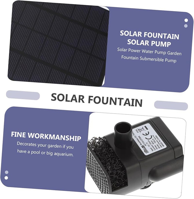 هياليفتي مضخة ماء تعمل بالطاقة الشمسية مغمورة نافورة بلاستيكية سوداء لحديقة بركة حمام الطيور - Image 3