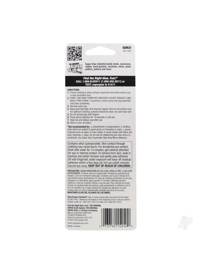 Super Glue - Sgm22-12 Original Super Glue Bonds Metal, Aluminum, Rubber, Most Plastics, Ceramics, China, Wood, Pottery, Jewelry (2 Pack) - Image 1