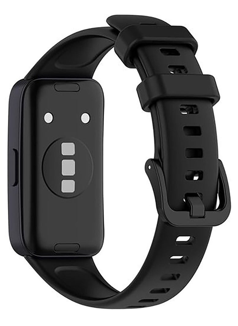 Generic STRAP Huawei Band 8 Sport Soft Silcon Replacement Strap - Black  - Image 3