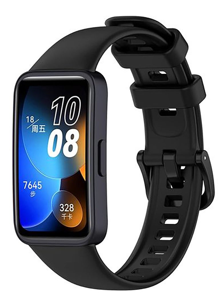 Generic STRAP Huawei Band 8 Sport Soft Silcon Replacement Strap - Black  - Image 2