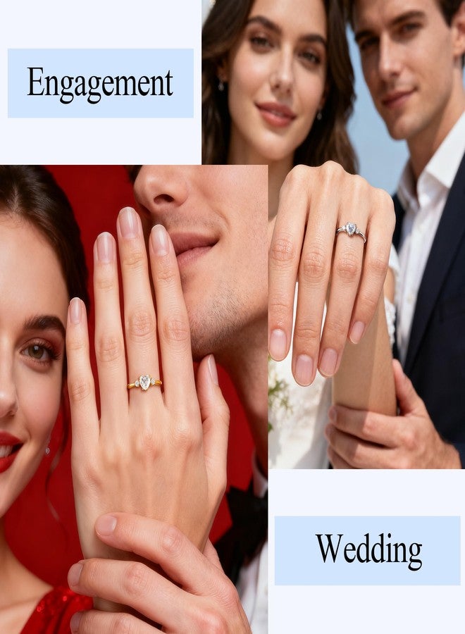 خواتم جياوجي من المويسانايت للنساء - خاتم مويسانيت من الفضة الإسترليني عيار 925، خواتم خطوبة للنساء، خواتم وعد لها، خاتم زفاف، هدايا زفاف وخطوبة للنساء، مجوهرات، هدايا عيد ميلاد للعروس - Image 4