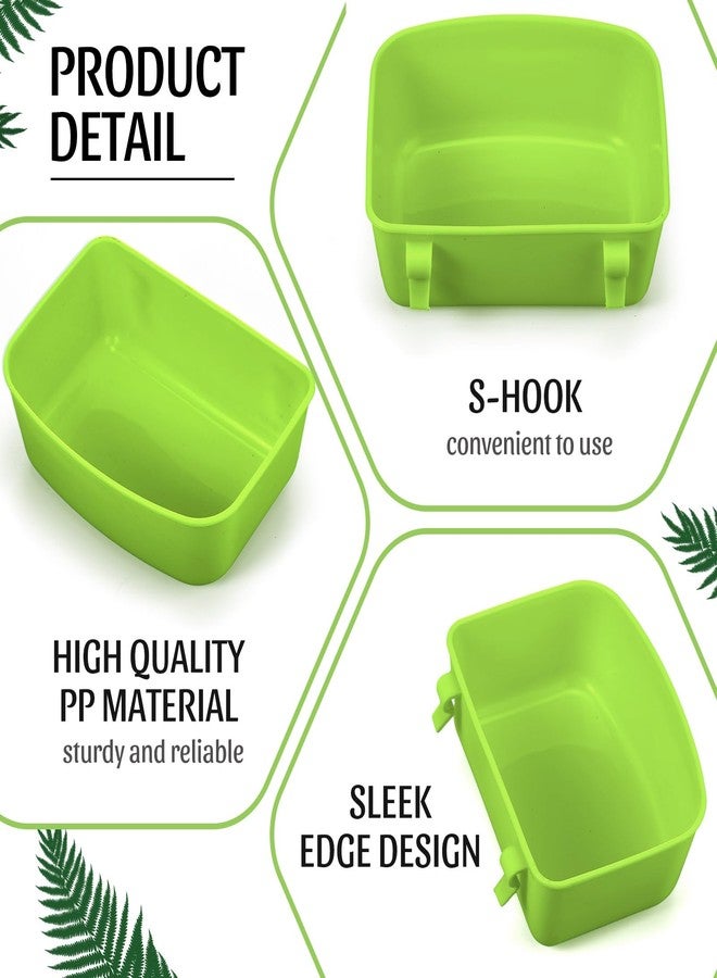 Zhehao 20 Pieces Cage Cups Chicken Feeder Waterer Cups 16 oz Hanging Bird Cage Feeder Plastic Bunny Water Bowl for PET Parrot Pigeon Rooster Gamefowl Poultry (Light Green) - Image 3