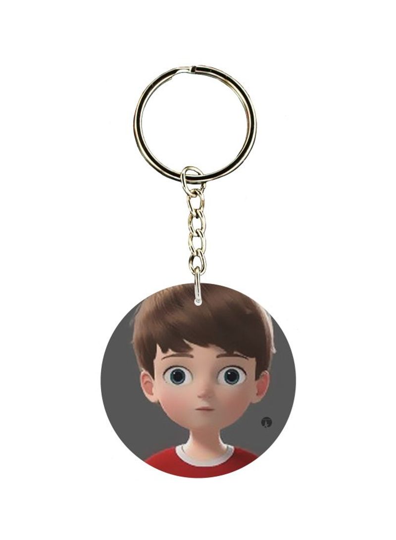 Boy Printed Double Sided Keychain