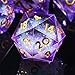 AUSTOR Liquid Core Resin DND Dice Sharp Edge Polyhedral Dice 7Die DND Dice Set Quicksand Handmade Resin Dice for Dungeons and Dragons RPG MTG Table Games Violet - Image 3