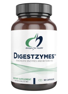 designs for health Digestzymes - Promotes Digestive Comfort, Gastrointestinal Health lactase / Gulten Peptidase / Betaine HCL Dietary Supplement 90 Capsules  - Image 2
