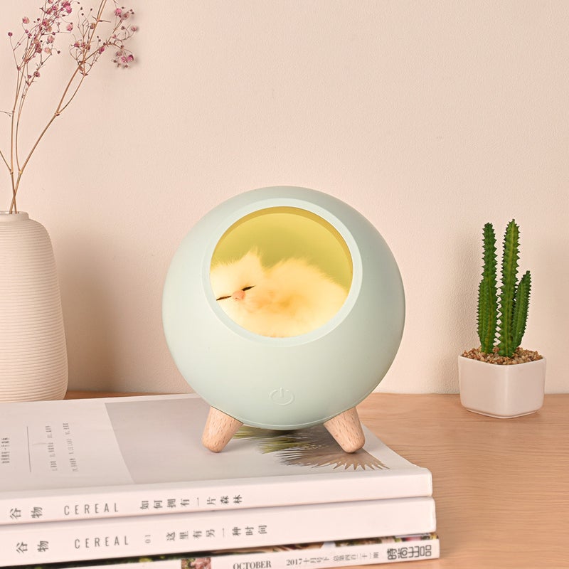 Creative tent speaker lamp birthday gift for girls practical high sense girlfriend atmosphere night light gift cat nest green 