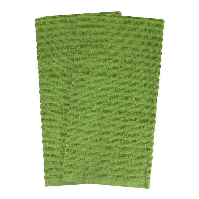 Ritz Royale Collection 100% Combed Terry Cotton, Highly Absorbent, Oversized, Kitchen Towel Set, 28" x 18", 2-Pack, Solid Cactus Green - Image 2