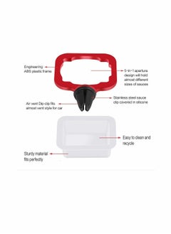 KASTWAVE Dip Clip, In-Car Sauce Cup Holder Set for Vents of Vehicle, for Ketchup and Dipping Sauces (2 Pack, Red)  - Image 3