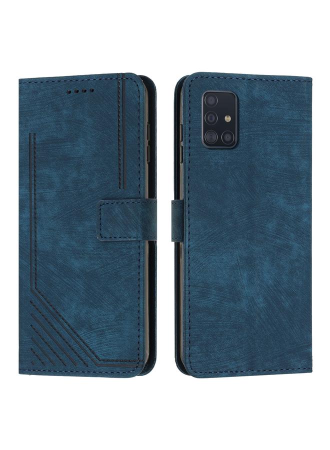 اس-توب جراب لهاتف Samsung Galaxy A71 5G / A71 5G UW جراب هاتف من الجلد بنمط مخطط مع حبل - Image 2