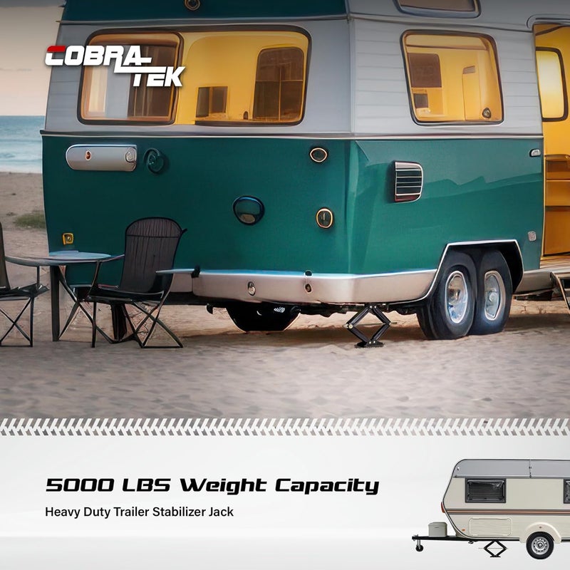 Cobra-Tek Heavy Duty Scissor Jack for RV and Trailer Stabilization - 5000 lbs Capacity, 24-inch Height - Image 2