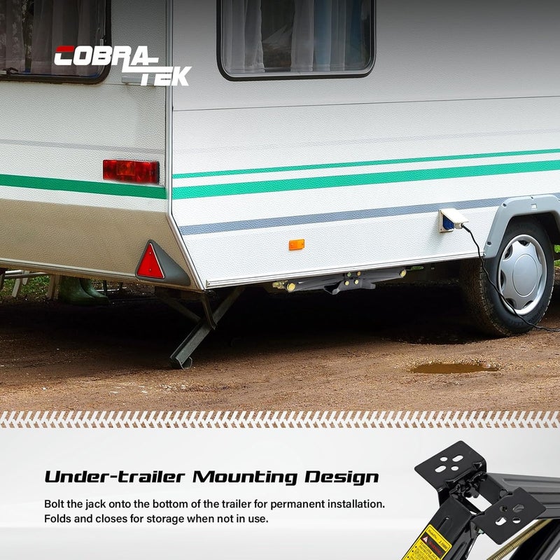 Cobra-Tek Heavy Duty Scissor Jack for RV and Trailer Stabilization - 5000 lbs Capacity, 24-inch Height - Image 3