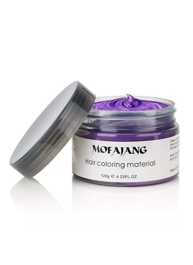BeeShine - Hair Coloring Wax, Disposable Instant Matte Hairstyle Mud Cream Hair Pomades for Kids Men Women to Cosplay Nightclub Masquerade Transformation (purple) - Image 1