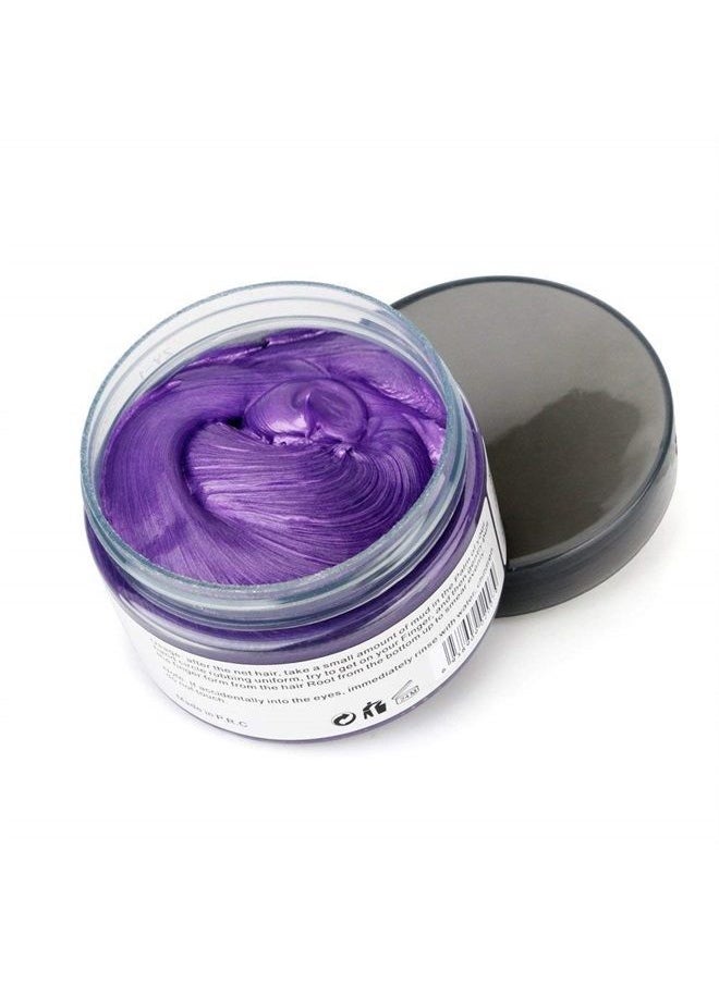 BeeShine - Hair Coloring Wax, Disposable Instant Matte Hairstyle Mud Cream Hair Pomades for Kids Men Women to Cosplay Nightclub Masquerade Transformation (purple) - Image 1