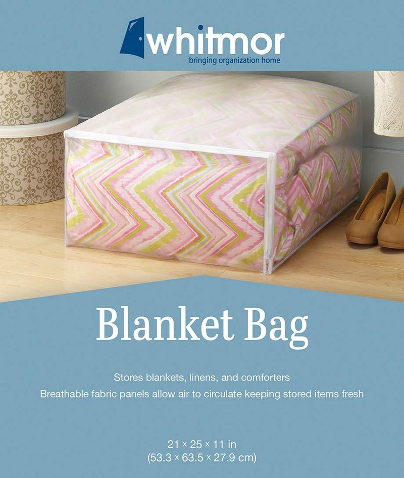 Whitmor 5003-09 Zippered Blanket Bag, White - Image 4