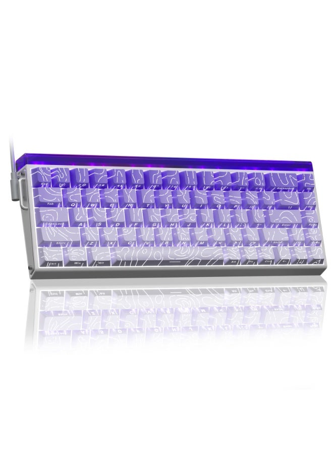 أولا لوحة مفاتيح ألعاب سلكية AULA Hero 68 HE 60%، لوحة مفاتيح مغناطيسية بتأثير هول مع تشغيل قابل للتعديل، وضع تشغيل سريع، معدل استطلاع 8 كيلو هرتز، زمن انتقال 0.125 مللي ثانية، أغطية مفاتيح PBT مطبوعة جانبية، إضاءة خلفية RGB - Image 1