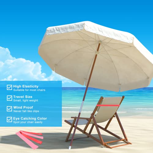 Matenf 4 Pack Towel Bands, Towel Bands for Beach Chair, Rubber Towel Clips for Pool Chair, Must Haves Beach & Cruise Accessories, Towel Holder for Cruise Chairs, Alternatives for Towel Clips, Pink - Image 4
