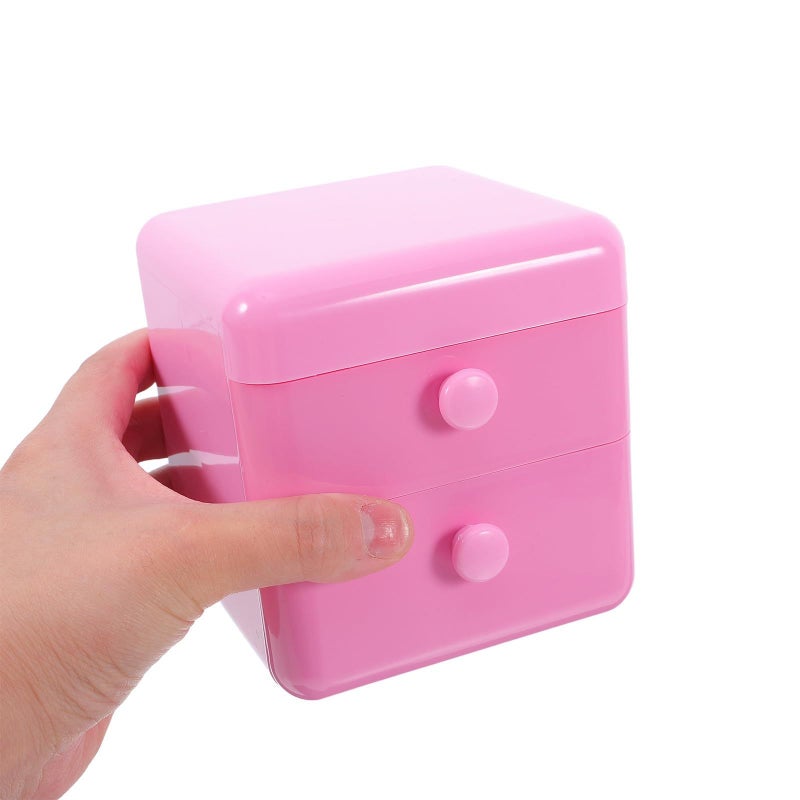 Pink Jewelry Organizer Box With Lid For Rings Necklaces Small Storage - Image 5