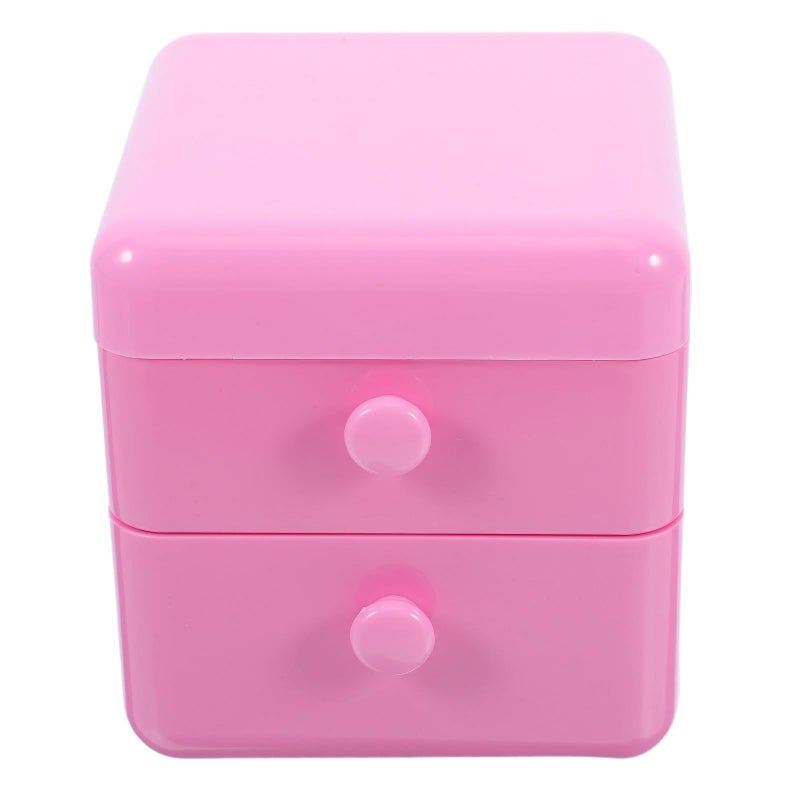 Pink Jewelry Organizer Box With Lid For Rings Necklaces Small Storage - Image 2