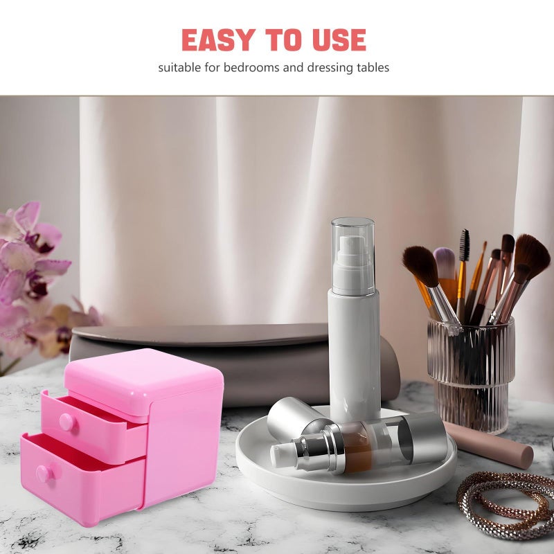 Pink Jewelry Organizer Box With Lid For Rings Necklaces Small Storage - Image 4
