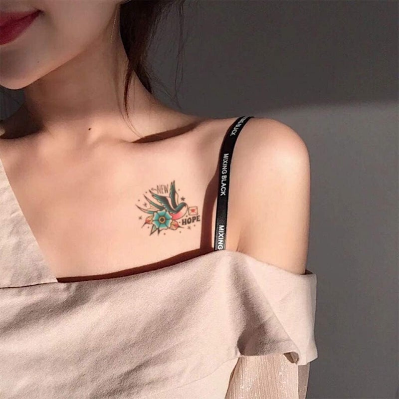 CARGEN Cool Classic Temporary Tattoos - Skull Sword Bird Rose Script Sailor Diamond Old School Traditional Realistic Temporary Tattoos Fake Tattoos Great for Adults Women Men Kids on Arm Leg Face - Image 4