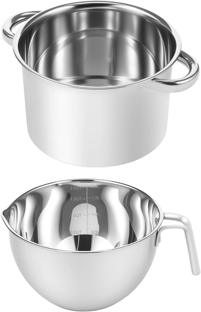 predolo Double Boiler Pot Set Mixing Bowl Temperature Resistant Melting Chocolate - Image 1