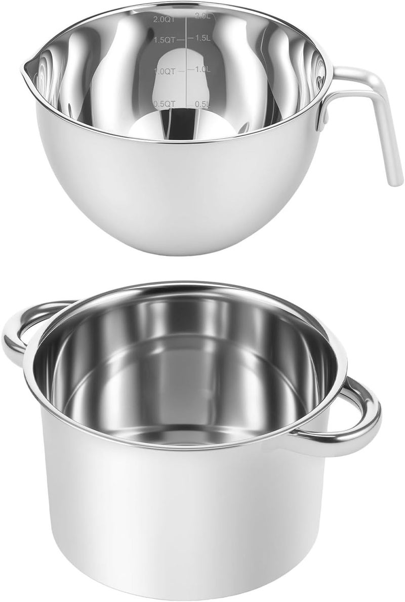 predolo Double Boiler Pot Set Mixing Bowl Temperature Resistant Melting Chocolate - Image 4