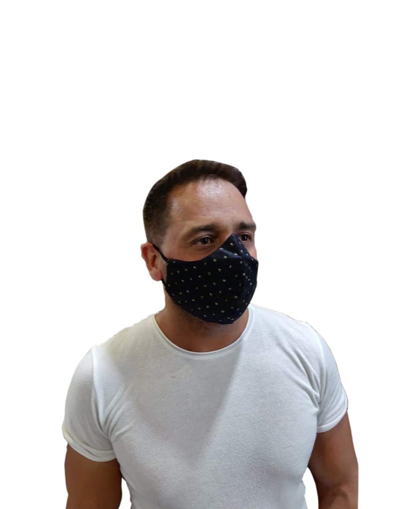 VIRA Vira Men Cotton Printed Black Hawk Style 2 PlyLayer Reusable Washable Face Mask 