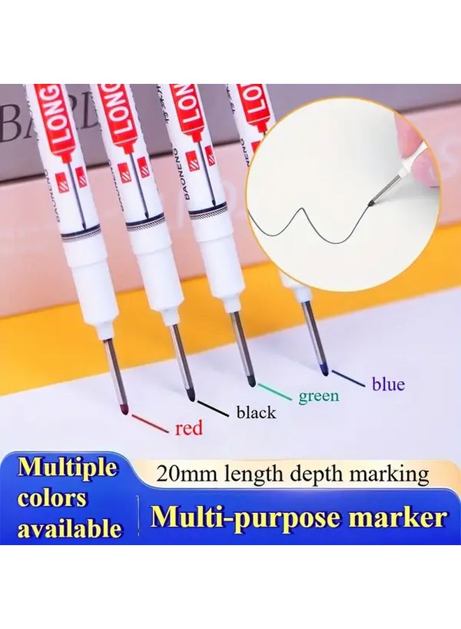 5 Piece Long Tip Fast Drying Carpenter Pens Durable PPSU Plastic Metal Ergonomic Grip - Image 3