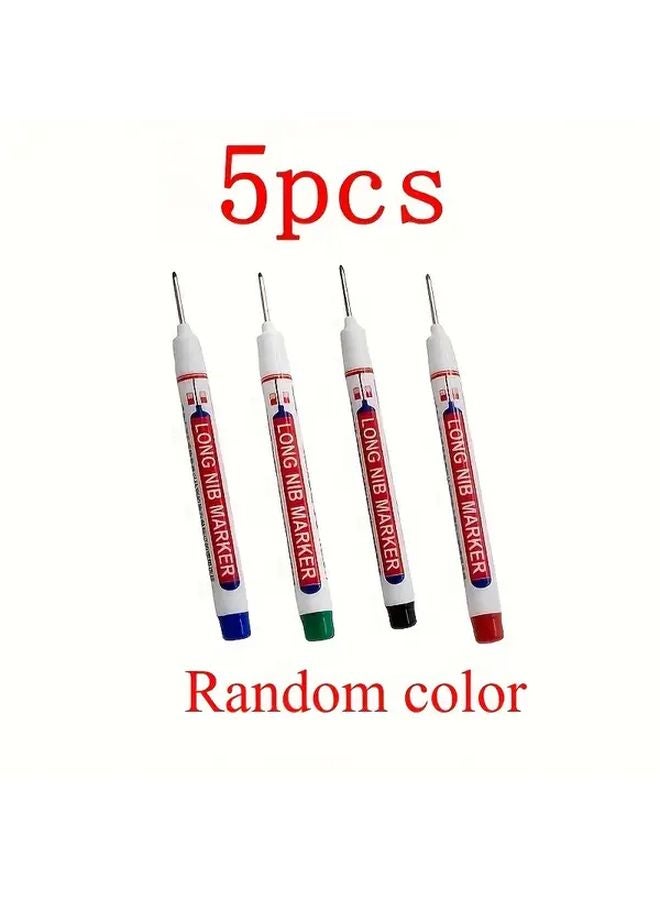 5 Piece Long Tip Fast Drying Carpenter Pens Durable PPSU Plastic Metal Ergonomic Grip - Image 1