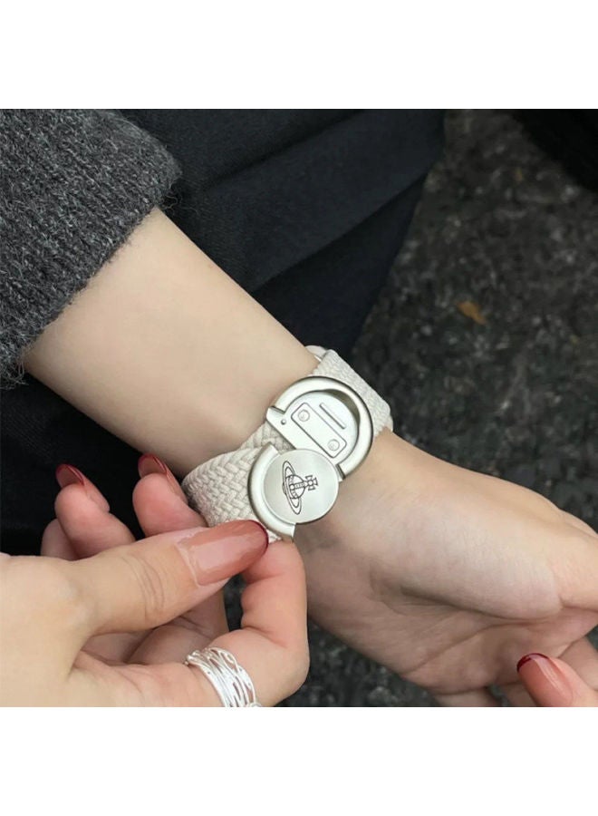 For Apple Watch Series11/10 (42mm) Strap Saturn Magnetic Ring Woven Nylon Women's High-End Style - Image 2