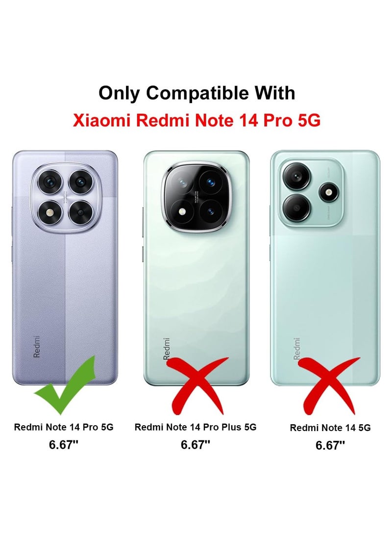 حافظة لهاتف Xiaomi Redmi Note 14 Pro 5G نسخة دوارة بحلقة معدنية وغطاء مسند مغناطيسي للسيارة وحامل مضاد للصدمات من مادة TPU لهاتف Redmi Note 14 Pro 5G - Image 2