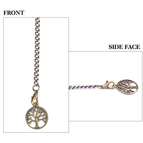 ManChDa Albert Chain Pocket Watch with Life Tree Pendant, Curb Link T-bar Fob for Men (Bronze) - Image 3