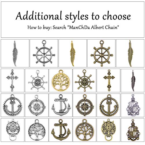 ManChDa Albert Chain Pocket Watch with Life Tree Pendant, Curb Link T-bar Fob for Men (Bronze) - Image 4