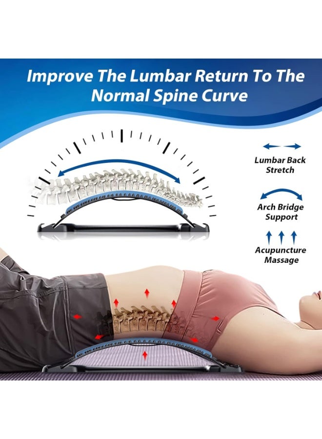 UBEdge Adjustable Lumbar Back Stretcher – Multi-Level Spine Decompression Device for Lower Back Pain Relief with Magnetic Support Points - Image 3