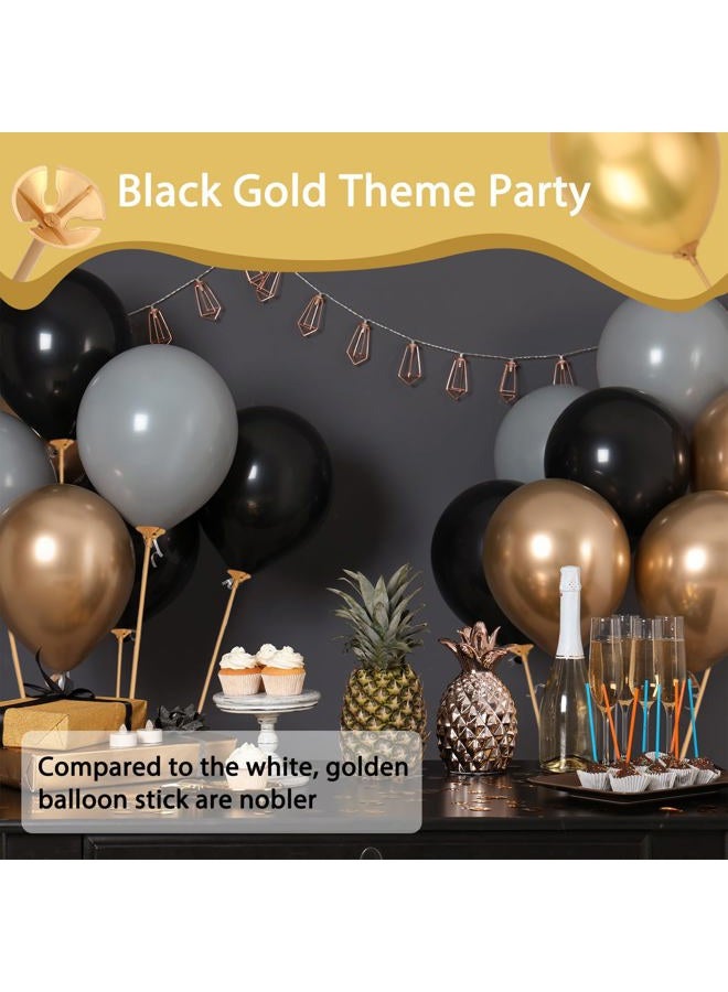 PP OPOUNT 35 PCS Balloon Sticks, 12.6 inches Gold Balloon Sticks with Cups, Plastic Balloon Sticks for Birthday, Party, Anniversary, Wedding Decoration, Balloon Sticks for Centerpieces - Image 4