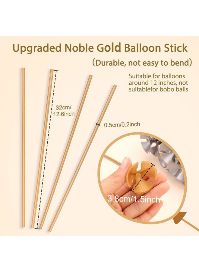 PP OPOUNT 35 PCS Balloon Sticks, 12.6 inches Gold Balloon Sticks with Cups, Plastic Balloon Sticks for Birthday, Party, Anniversary, Wedding Decoration, Balloon Sticks for Centerpieces - Image 2