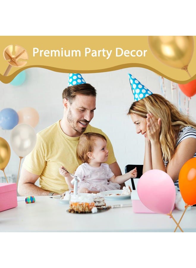 PP OPOUNT 35 PCS Balloon Sticks, 12.6 inches Gold Balloon Sticks with Cups, Plastic Balloon Sticks for Birthday, Party, Anniversary, Wedding Decoration, Balloon Sticks for Centerpieces - Image 5