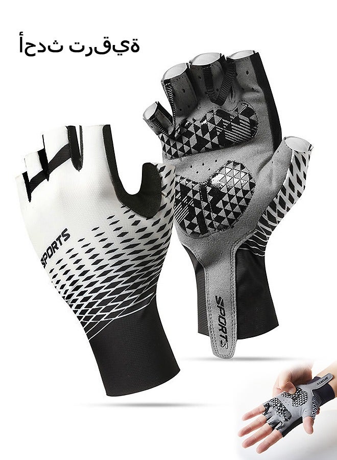 Beyond Half Finger Workout Gloves XL, Silicone Shockproof Anti Slip Workout Gloves, Sports Gloves for Weightlifting Cycling Exercise Training Pull ups Ect (Gray)  - Image 1