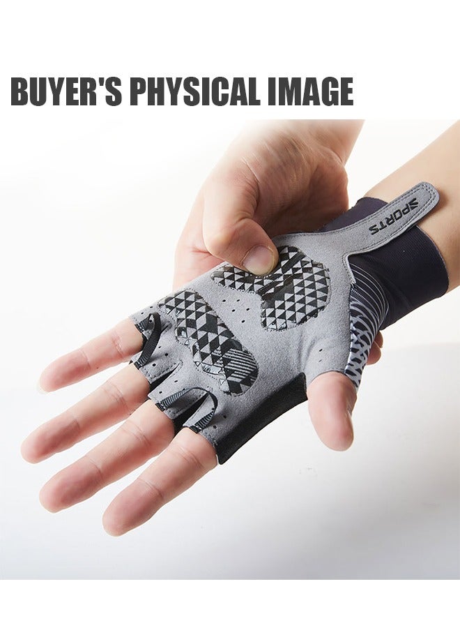 Beyond Half Finger Workout Gloves XL, Silicone Shockproof Anti Slip Workout Gloves, Sports Gloves for Weightlifting Cycling Exercise Training Pull ups Ect (Gray)  - Image 5