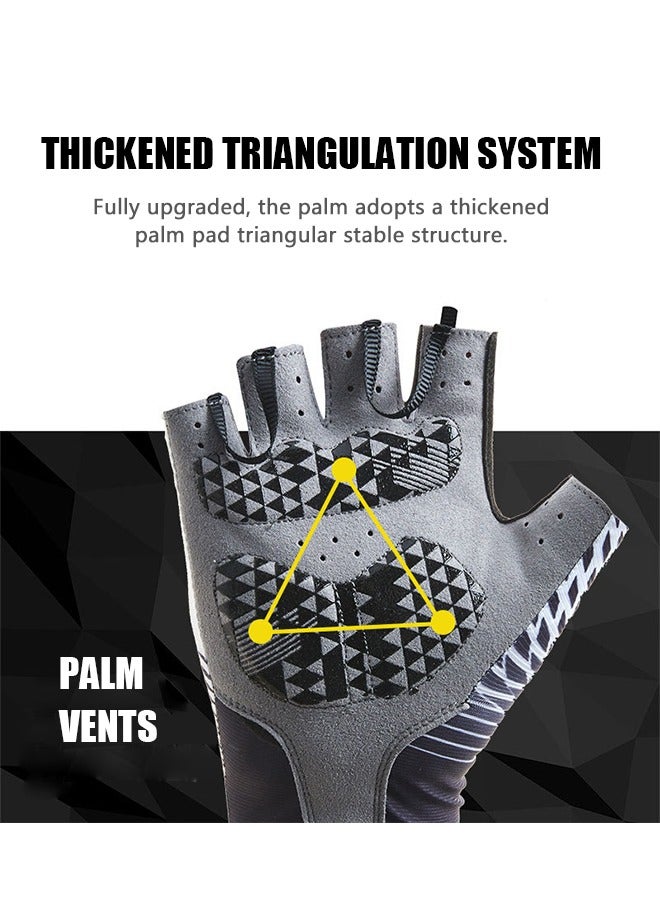 Beyond Half Finger Workout Gloves XL, Silicone Shockproof Anti Slip Workout Gloves, Sports Gloves for Weightlifting Cycling Exercise Training Pull ups Ect (Gray)  - Image 3